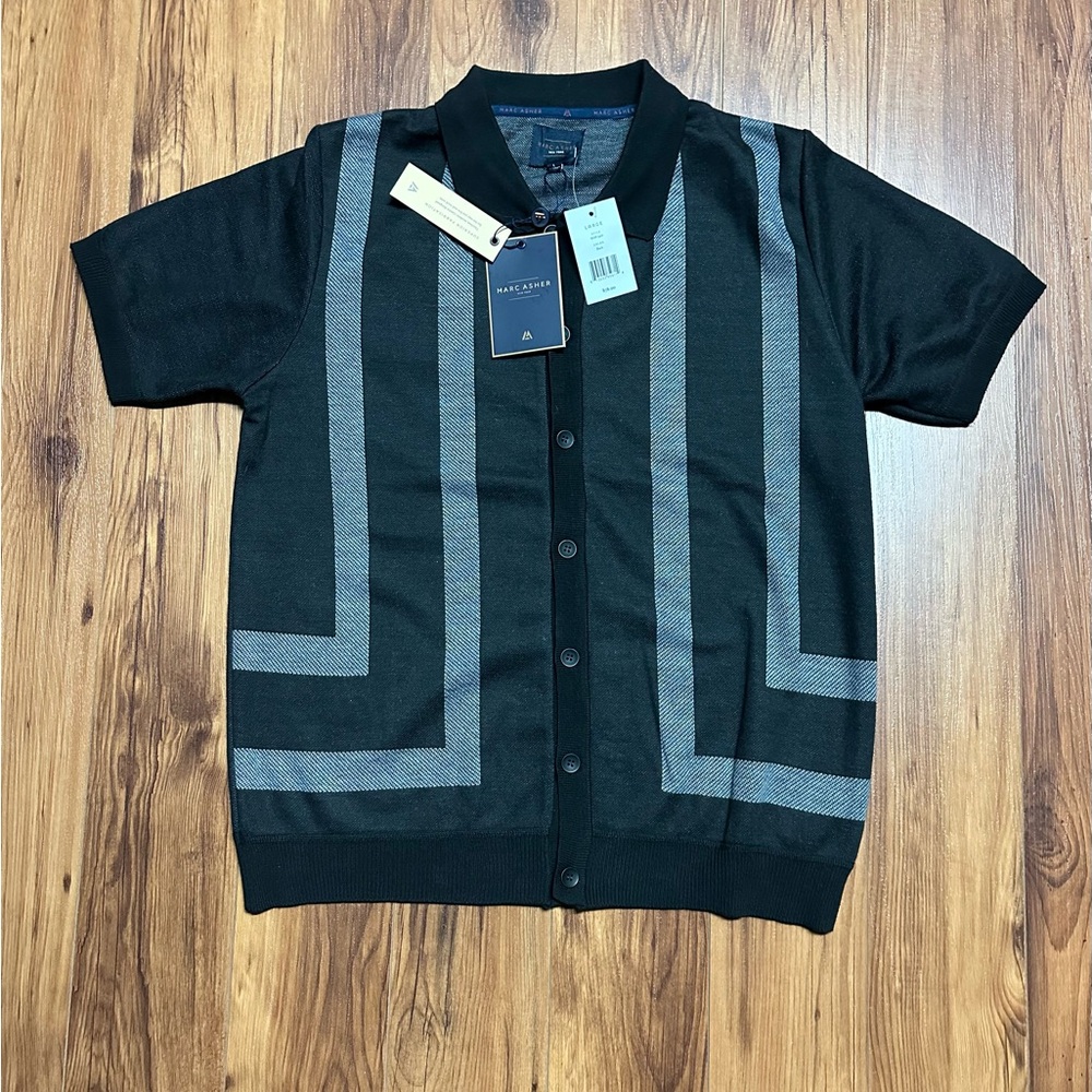 Black and Gray Button-Up Shirt